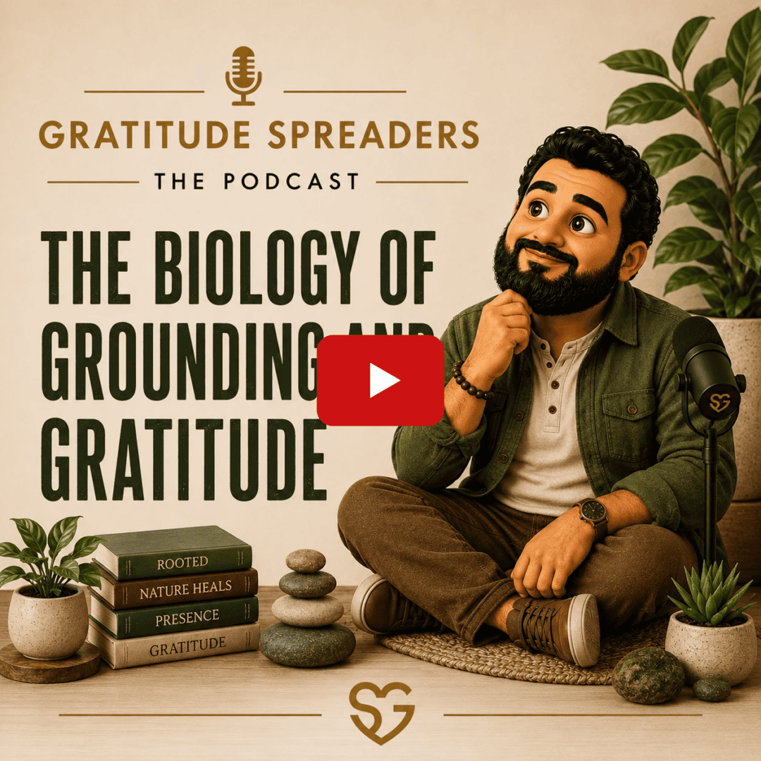Podcast cover with animated man and plants.