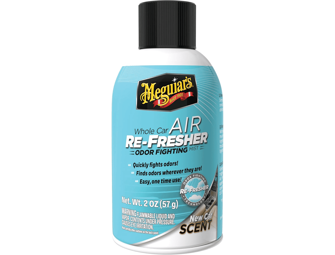 Car air freshener bottle, odor fighting mist.