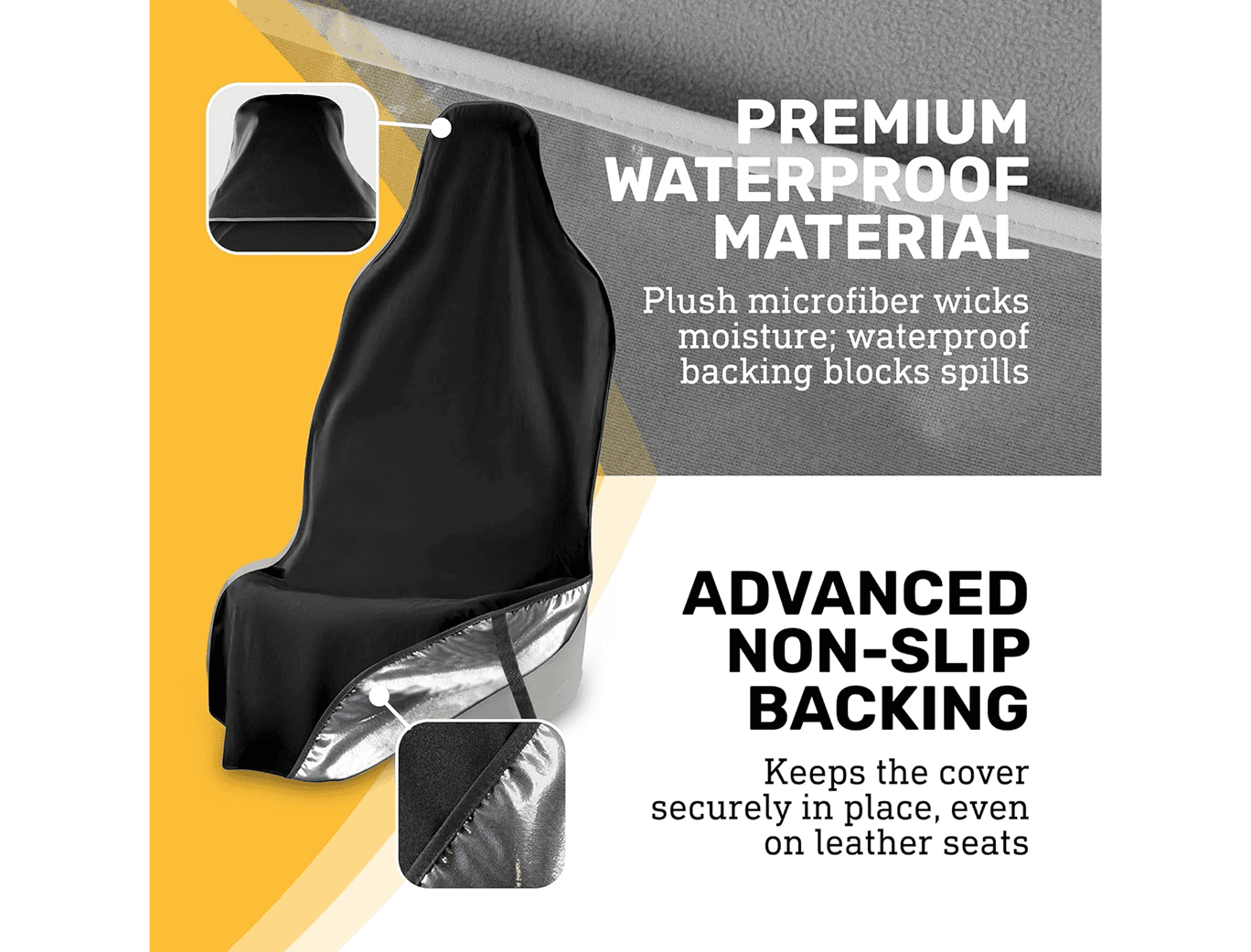 Car seat cover with waterproof material description.